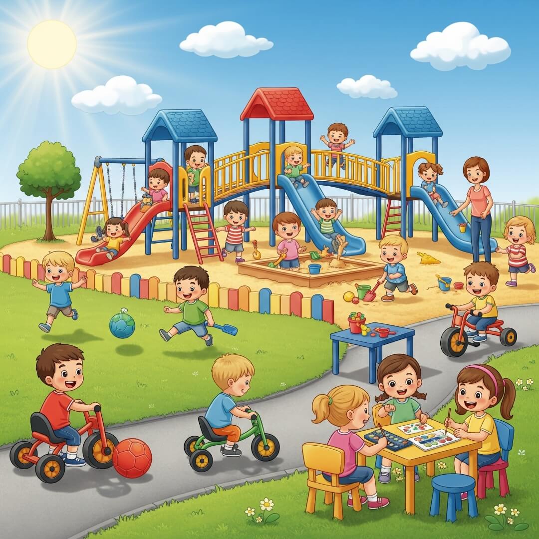 Bright outdoor play area